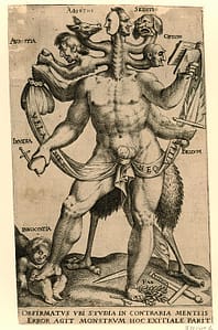 A polemical allegory presented as a five-headed monster, 1618